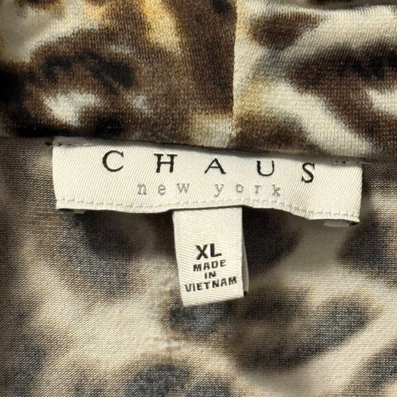Chaus New York Animal Print Cowl Neck Top Sz XL tunic - Picture 4 of 12